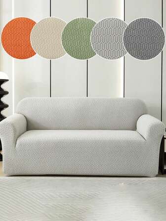 1入現代織花彈性沙發套,防塵耐污沙發套,適用於1/2/3/4座沙發保護套