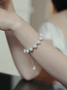 Đồ trang trí Ngọc Trai giả Vòng tay cườm - trắng - Xem 7