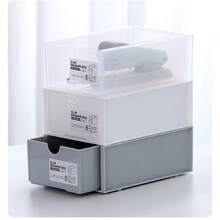 1pc Desktop Office Stationery Storage Box Makeup Organizer Shelf Drawer Type Storage Cabinet Small Object Sorting Box - White - View 6