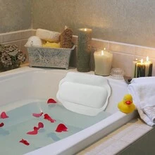 1PC Bathtub Pillow Bathtub Cushion Wedge Pillow PVC Luxury White Bathroom Pillow - White - View 2