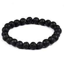 1 件 8 毫米水晶天然石材啞光黑瑪瑙彩色瑪瑙熔岩串珠手鍊治愈彈力手鍊可調節珠寶配飾女士情侶禮物女士禮物最好的朋友禮物男士女士珠寶製作和項鍊工藝直銷 - 手鍊 - 查看 2