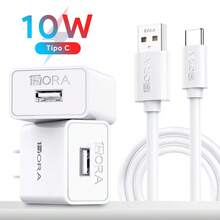 1Hora Cargador Tipo C Carga Rápida Usb Datos Celular - Blanco*2 - Ver 2