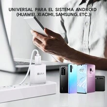1Hora Cargador Tipo C Carga Rápida Usb Datos Celular - Blanco*2 - Ver 5