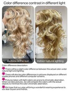 Shoulder Length Curly Wigs For Women, Synthetic Wigs  Elegant Natural Looking For Daily Party - Gold - View 6