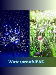 1入組太陽能發電仙女燈,防水霓虹燈花火led花園燈,適用於花園/聖誕/派對裝飾、萬聖節戶外燈飾 - 白色 - 查看 7