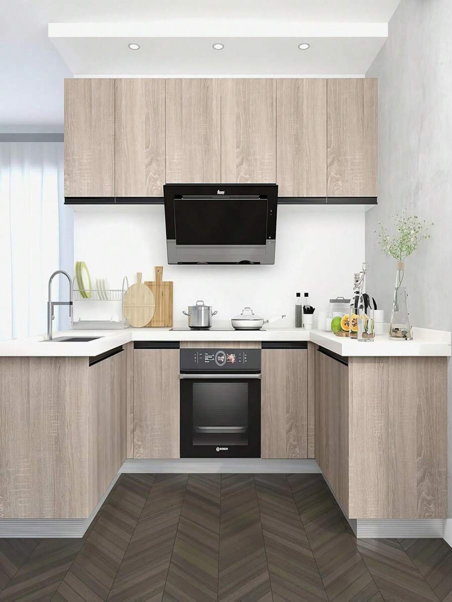 1 Cuộn Không thấm nước Gỗ Vinyl Hình nền Tự dính Giấy dán tường Cửa Tủ Bàn làm việc Hiện đại Đồ nội thất Trang trí Dán giấy tường