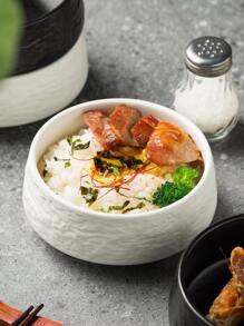 2pcs 11.3cm Matte Stone Pattern Ceramic Rice Bowl, Dessert Bowl, Japanese Style White,Kitchen,Christmas Gift