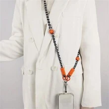 Nylon Woven Crossbody Mobile Phone Lanyard Strap Rope Removable Sports Outdoor Universal Phone Case Adjustable Anti-Lost Lanyard - Multicolor - View 5
