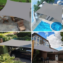 Sun Shade Sail Rectangle Outdoor Canopy Cover UV Block For Backyard Porch Pergola Deck Garden Patio - Grey - View 8