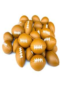 6pcs Mini American Football Shaped Foam Stress Balls - Brown - View 1