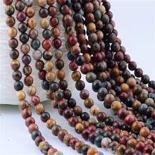 6/8/10 毫米天然石珠石圓形真石串珠散裝寶石孔尺寸 1 毫米 Diy 光滑珠子適用於手鍊項鍊耳環珠寶製作 - 串珠 - 查看 50