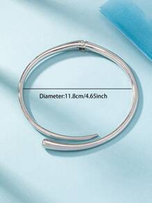 1pc Minimalist Metal Bracelet-Style Necklace, Women's Personalized Necklace - Silver - View 3