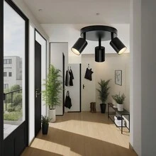 1入3頭led吸頂燈具,適用於客廳、臥室、餐廳、咖啡廳裝飾 - 黑色 - 查看 7