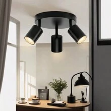 1入3頭led吸頂燈具,適用於客廳、臥室、餐廳、咖啡廳裝飾 - 黑色 - 查看 1