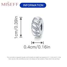 Miseff 1個925純銀吊墜,簡約紋理圓夾吊飾圓夾扣手鐲,diy珠寶製作禮物 - 杏色 - 查看 5