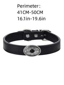 1入款女士黑色pu皮項圈朋克&嘻哈風情項鍊,適合日常配戴 - 黑色 - 查看 5