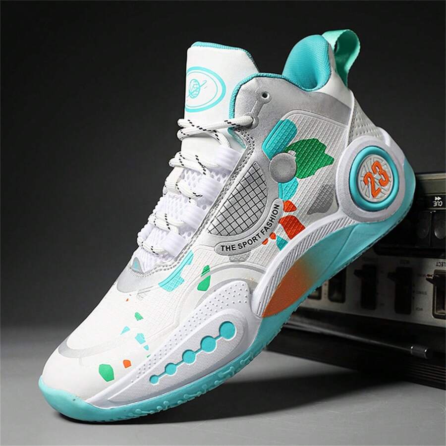 男士運動鞋2024秋冬系列抓地減震幻影戰鬥籃球鞋 - 綠色 - 查看 1