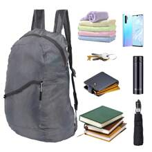 20L Foldable Backpack Ultra Lightweight Backpack Portable Hiking Backpack Waterproof Foldable Rucksack Multi-Functional Casual Daypack Outdoor Camping Mountaineering Hiking Daypack - Grey - View 4