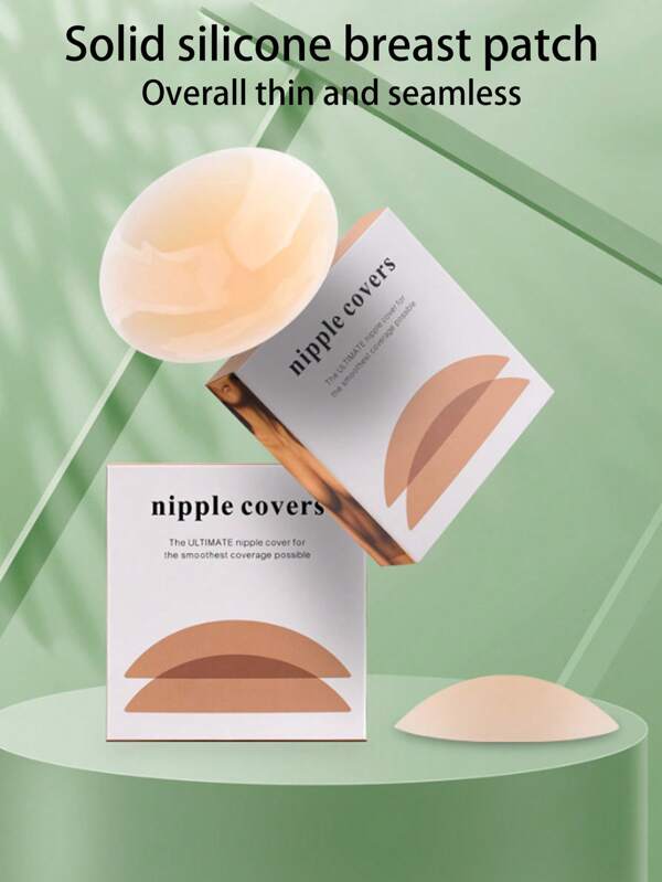 1pc 2nd Gen Round And Transparent Invisible Chest Sticker, Thin