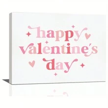 1pc Finished Product With Frame For Happy Valentine'S Day Decoration And Gift. Ideal Wall Decoration For Classroom, Children'S Room, Corridor, Bedroom, Living Room Etc. Wall Mountable And Can Be Hung Directly. - Multicolor - View 1