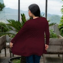 Fashion Cardigan For Women. - Redwood - View 3