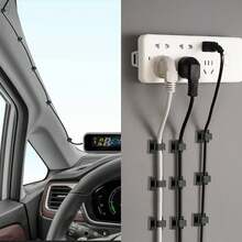 60pcs Adhesive Cable Clips,For Cable Management Under Desk, Car, TV PC,The Wall,  Lights, Dash Cam, Ethernet, Electric Wires - White - View 8