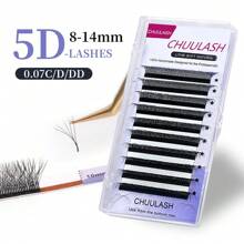 5d W形花朵綻放預製增量扇型自動扇形睫毛,自然柔軟輕盈的假睫毛,化妝用品 - D - 查看 3