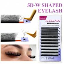 5d W形花朵綻放預製增量扇型自動扇形睫毛,自然柔軟輕盈的假睫毛,化妝用品 - D - 查看 1