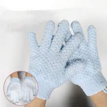 1條沐浴去角質毛巾/手套,清潔磨砂工具,去除死皮細胞,具有按摩效果,男女皆宜 - 藍色 - 查看 5