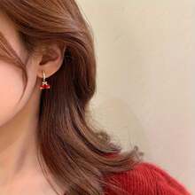 1 對 2024 年新年合金耳環和吊墜套裝,復古風格,帶水鑽裝飾,多功能設計,適合女士日常和節日佩戴 - EA10341-4 - 查看 4