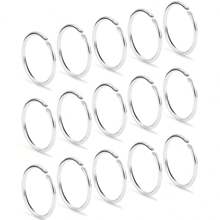 5PCS Stainless Steel Clip On Fake Nose Lip Helix Cartilage Tragus Ear Hoop Ring - Multicolor - View 5
