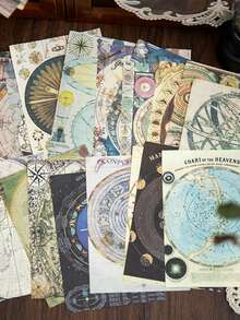 100pcs Dreamy Space Vintage Material Pack - Multicolor - View 1