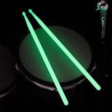 1pair 5a Glowing Drumsticks Drum Set Fluorescent Stick Shining In The Dark - Green - View 1