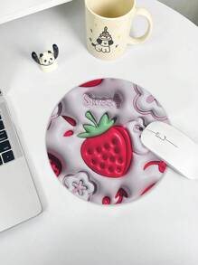 Round Mouse Pad For Office Desk, Portable Laptop Keyboard Mat, Anti-Skid Gaming Mousepad With Rubber Base, Small Size Personalized Design Mouse Pad - Multicolor - View 5