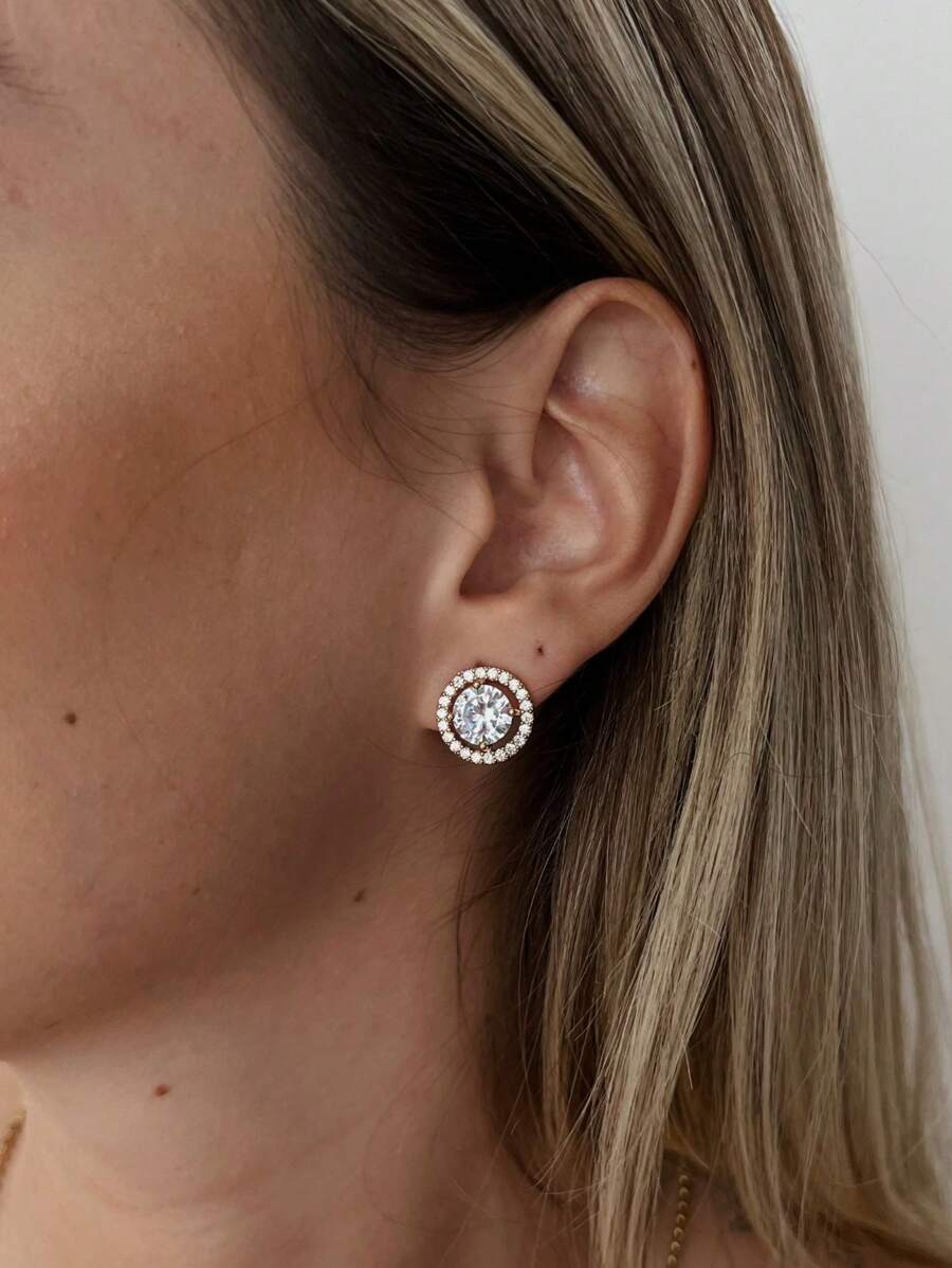 Stud Earrings - 金色 - 查看 1