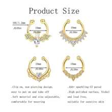 3-6入組16g流行cz假穿刺鼻環,適用於男女性,萬聖節蝙蝠假鼻環,c型鼻套鼻墊假穿刺珠寶,適用於宴會日常佩戴 - 銀色 - 查看 8