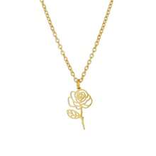 1pc Stainless Steel Birth Month Flower Necklace For Women, Snowdrop Daisy Rose Pendant Neck Chains,Fashionable Jewelry Gifts Valentines