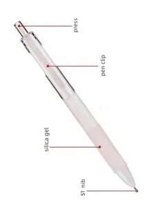5 支按钮式凝胶笔，0.5 毫米顺滑书写圆珠笔，带伸缩笔尖，快干墨水，硅胶握把，适用于学生、考试、办公和学校用品 - 白色 - 查看 5