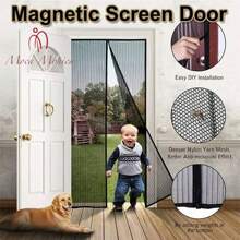 Moca Monica  Mosquitero Magnético Cortina De Puerta Anti-mosquito Mosca,Cortina de puerta antimosquitos con mosquitera magnética, cortina de puerta a prueba de insectos de 2,1 m x 0,99 m - Negro - Ver 2