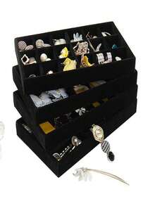 1入組珠寶展示托盤 - 黑色 - 查看 3