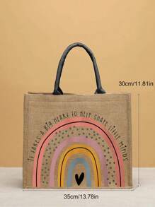 Giáo viên Sự đánh giá Qủa tặng NỮ tranh sơn dầu Dung lượng cao Túi tote Tốt nghiệp Món quà In thư Đúng mốt Túi tote Trường học Qủa tặng bờ biển Kỳ nghỉ , Giáo viên Túi tote - Màu Khaki - Xem 5