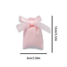 5pcs Jewelry Velvet Drawstring Bags Candy Gift Packaging Pouch Makeup Birthday Wedding Party Wrapping Valentine'S Day Supply Sack - Pink - View 3