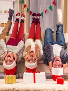 1對女士絨面純色不透明性感高筒襪，1入組超長彈性襪腰過膝高筒不透明襪，日常穿著 - 紅色 - 查看 6