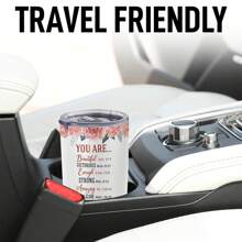 1 件,20 盎司花杯不鏽鋼玻璃杯,您的印記勵志名言雙層真空隔熱旅行杯,送給父母、親戚和朋友的禮物 - 彩色 - 查看 5