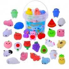 30 Pcs Squishes Mochi Squishy Toys Party Favors - Kawaii Animal Stress Relief Squishys Toy With Storage Box - Multicolor - View 1