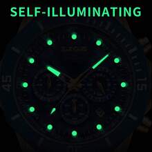 Lige時尚男士手錶 休閒運動男士頂級品牌奢華全鋼防水計時石英手錶 - 黑色 - 查看 6