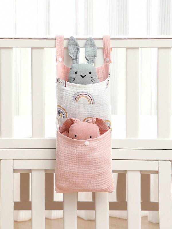 Baby Bed Hanging Storage Bag, Diaper Organizer, Multipurpose Stroller Hanging Bag, Nursery Room Decor Love Valentine