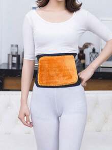 絨面針織腰部支撐腰帶,帶扣式閉合,超柔軟懸掛掛鈎,加厚,保暖,可調節且具有牢固控制作用 - 黑色 - 查看 1