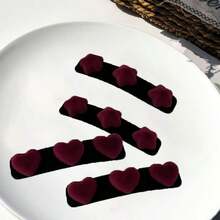 1個三層組合的毛絨紅色星星和心形ins簡約情人節裝飾髮夾 - 愛心 - 查看 5