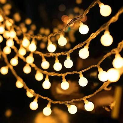 Una Serie Di Luci Led A Palline Rotonde Piccole Alimentate Da Batterie N° 5, Adatte Per Decorazioni Interne Ed Esterne Come Camera Da Letto, Cortile, Giardino, Parco, Con Opzioni Di Luce Calda O Colorata. Ci Sono 10 Luci Per Una Lunghezza Di 1,5 Metri, 20 Luci Per Una Lunghezza Di 3 Metri, 40 Luci Per Una Lunghezza Di 6 Metri E 100 Luci Per Una Lunghezza Di 10 Metri. (batterie Non Incluse)